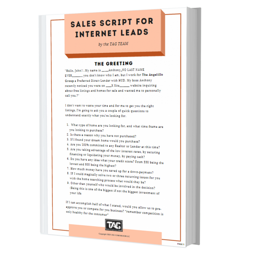 Sales script for internet leads